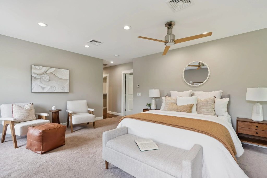 staged primary bedroom